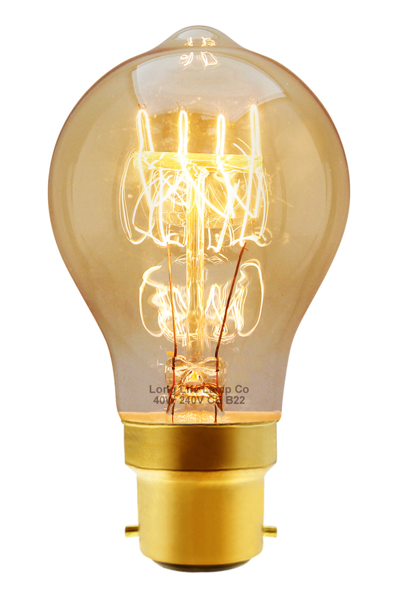 40w GLS Quad Loop Filament Vintage Cage Bay Baypnet B22 Cap Bulb