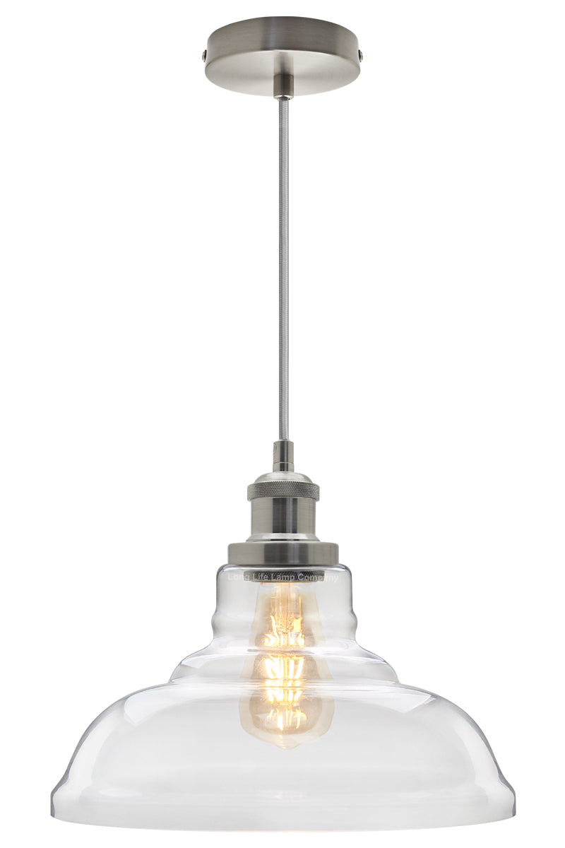 Modern Retro Ceiling Clear Glass Pendant Lamp H3021