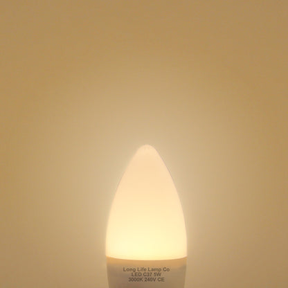 10 PACK 5W Energy Saving C37 LED Candle Light Bulb 3000K E14