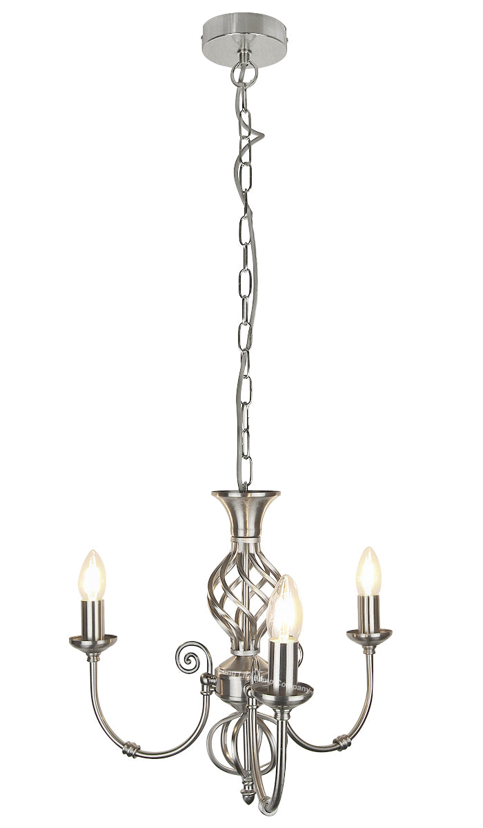 Vintage Ceiling Pendant Light Brushed Chrome Antique Hanging Chandelier Candle Lantern H3039
