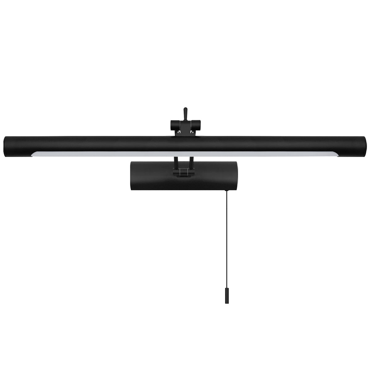 8W Black Adjustable LED Bathroom Mirror Wall Light with Pull Cord Cool White 6500K IP44 ML26
