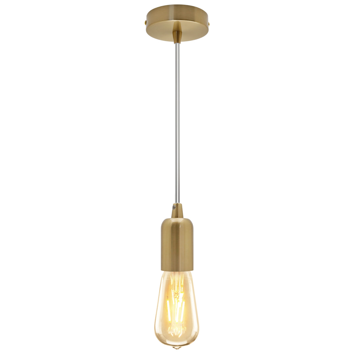 Ceiling Rose Pendant E27 Fitting Brass Flex Hanging Lamp Holder Kit K428