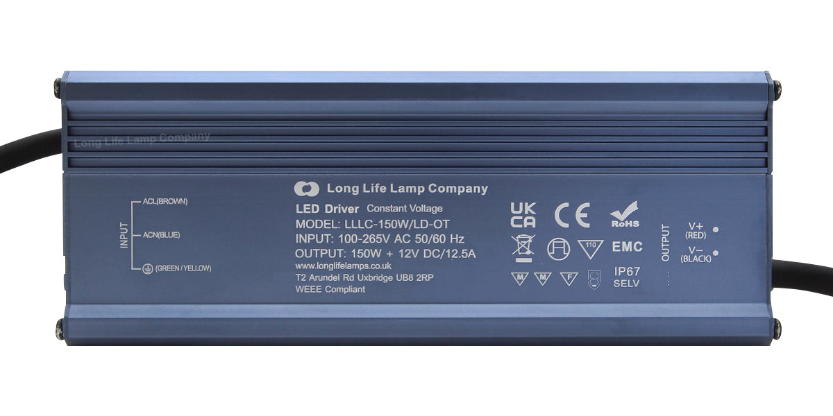 LED Driver 12v Output Low Voltage IP67 Waterproof Transformer 150W