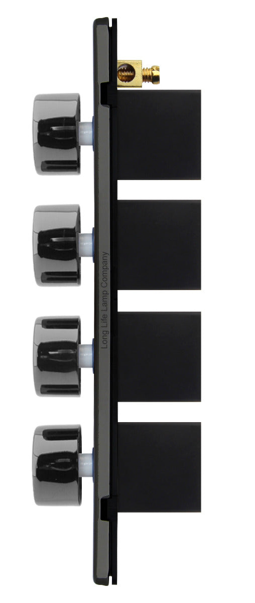 LED Dimmer Switch Black Nickel 400w 4 Gang 100w x 4 Screwless Plate Finish N358GME