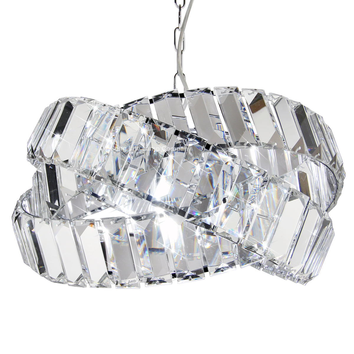 Modern Ceiling Crystal Chandelier Pendant Light Chrome Fixture Glass 3 Rings H3064