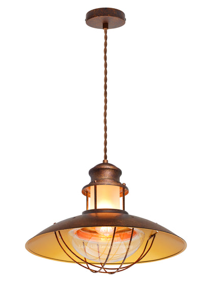 Industrial Ceiling Rustic Pendant Light Caged Lamp Shade Nautical Lantern