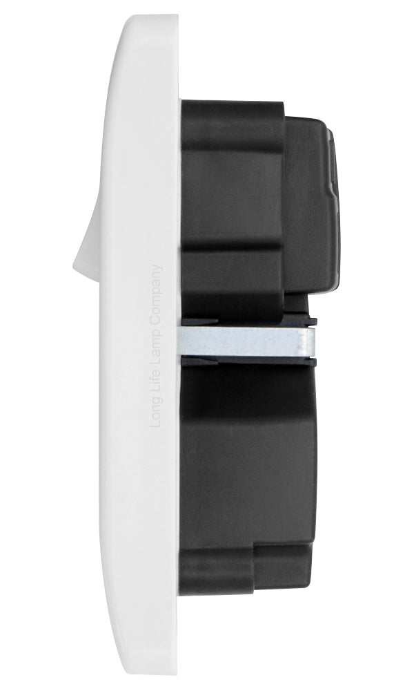 1 Gang USB Switch Socket 13A Twin Port White Single Plug Wall Outlet USBW1S - Free delivery on all orders