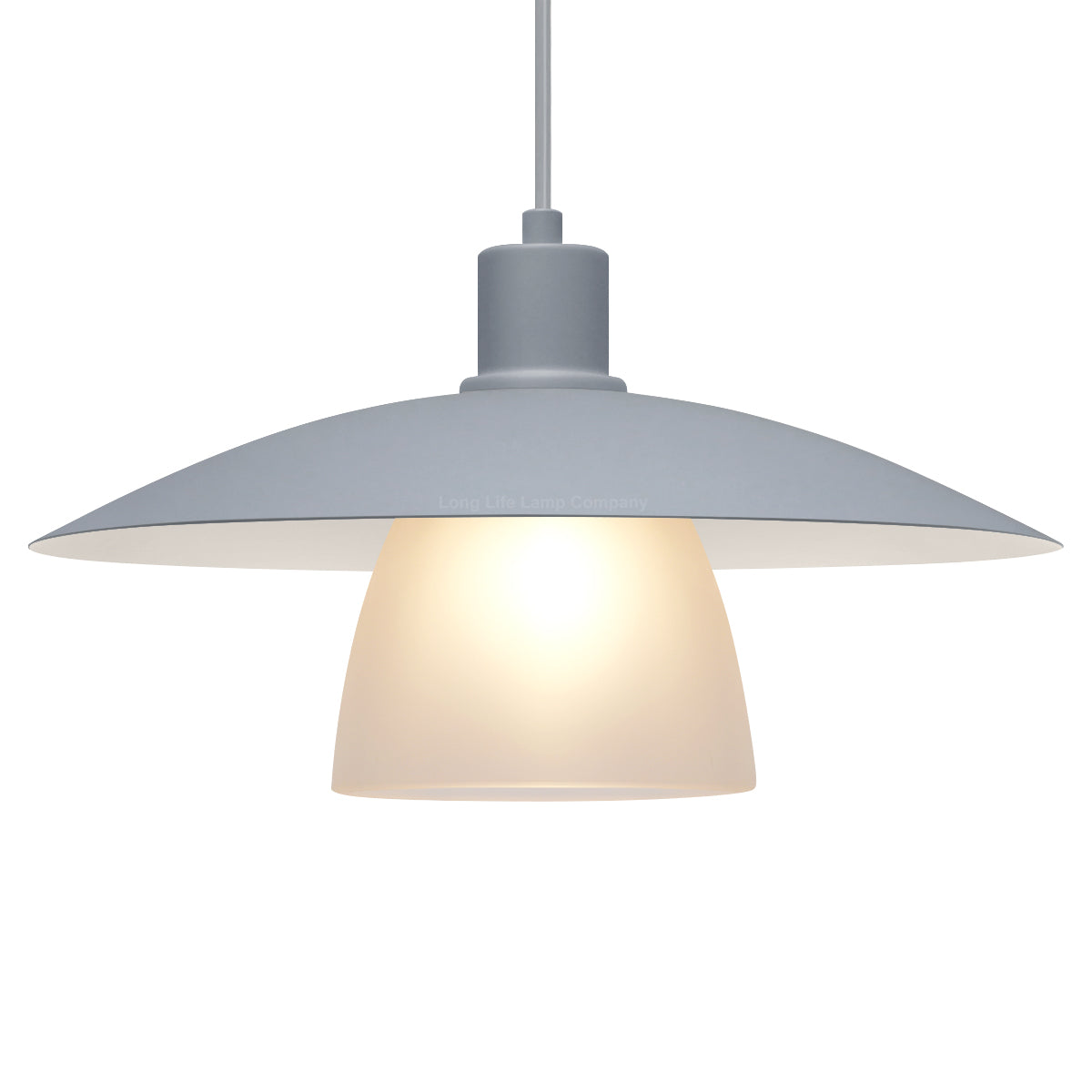 Modern Ceiling Pendant Light Grey Frosted Glass