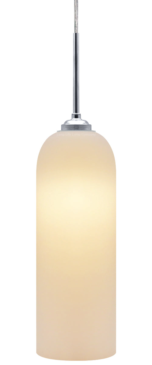 Modern White Frosted Glass Ceiling Pendant Light Tubular Lamp Shade