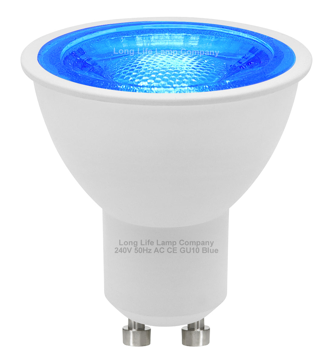 2 Pack LED GU10 Blue Light Bulb 5w with Blue Lens Diffuser