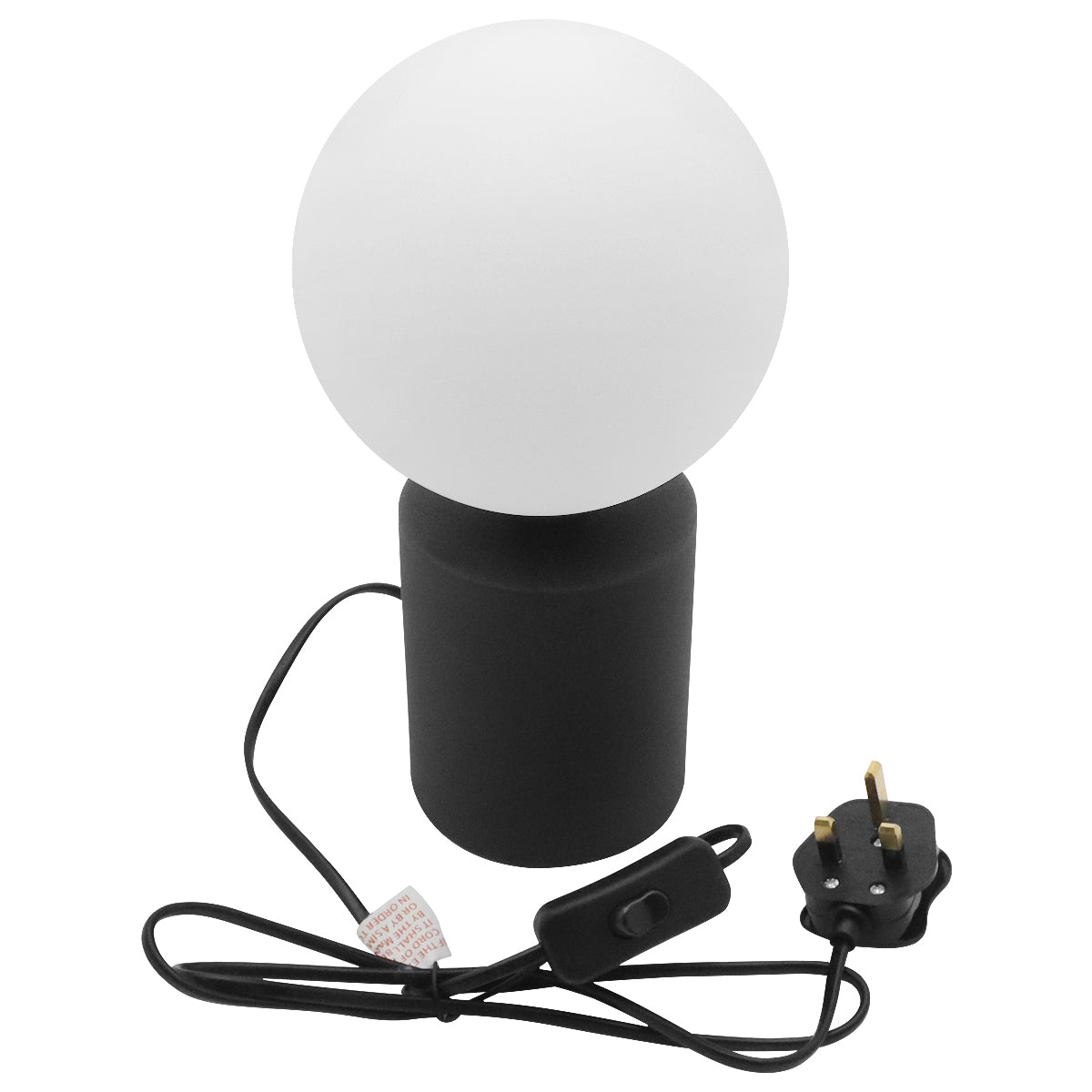 Retro Black Table Lamp Jade Frosted Globe Opaque Glass Shade T512