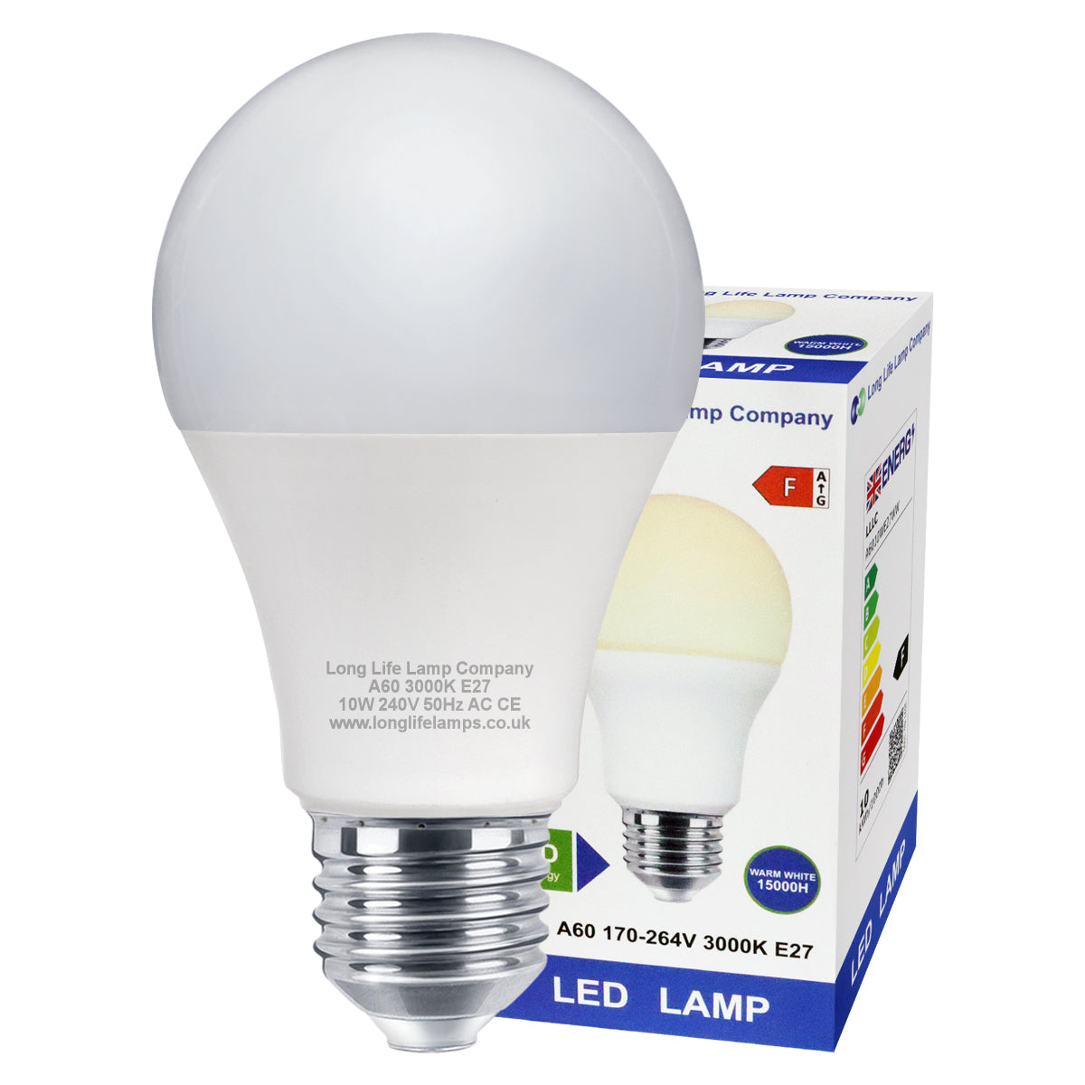 10w A60 GLS LED Light Bulbs E27 Edison Screw Warm White - Free delivery on all orders
