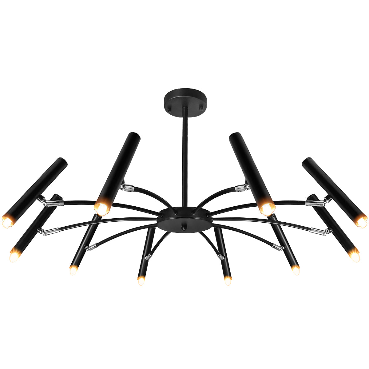 10 Lamp Ceiling Black Cluster Sputnik Pendant Light Adjustable Beam Angle With G9