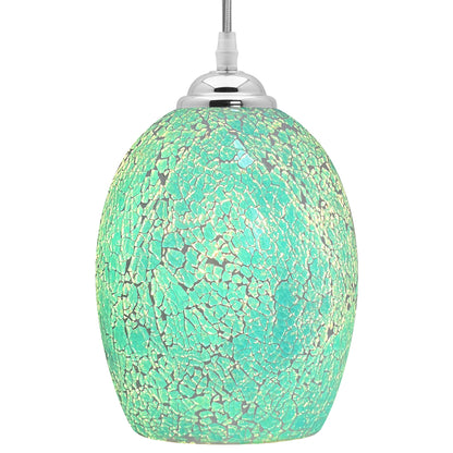 Vintage Ceiling Crackle Blue Mosaic Glass Pendant Light K420