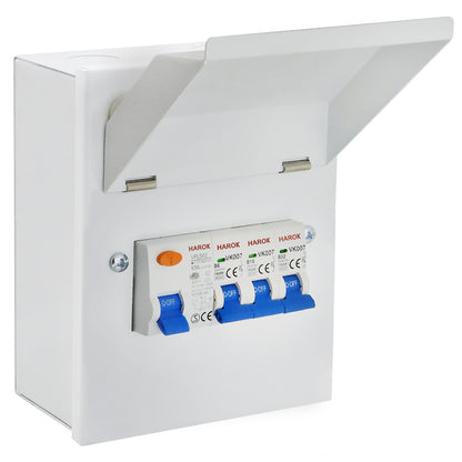 5 Way Metal Garage Consumer Unit 63A RCD, 6A, 16A, 32A MCB Amendment 3