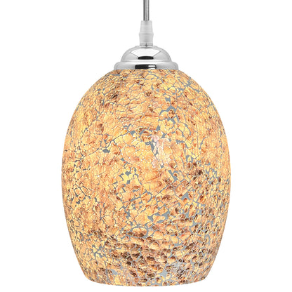 Vintage Ceiling Crackle Grey Mosaic Glass Pendant Light