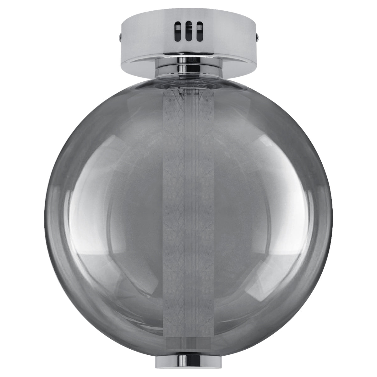 LED Globe Smoked Grey Glass Ceiling Light Flush Mounted Lamp Shade 9W 3000K