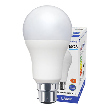 15w 3 Pin Light Bulb LED Cool White 6500k BC3