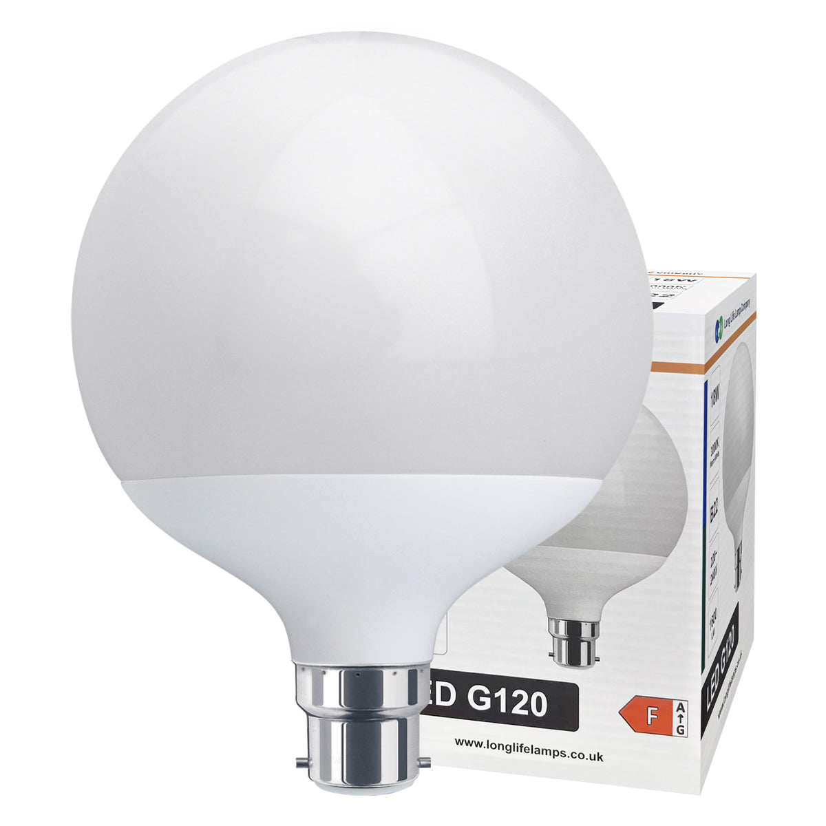 18w Round LED Globe Bulb B22 Bayonet Warm White Equivalent to 162w - Free delivery on all orders