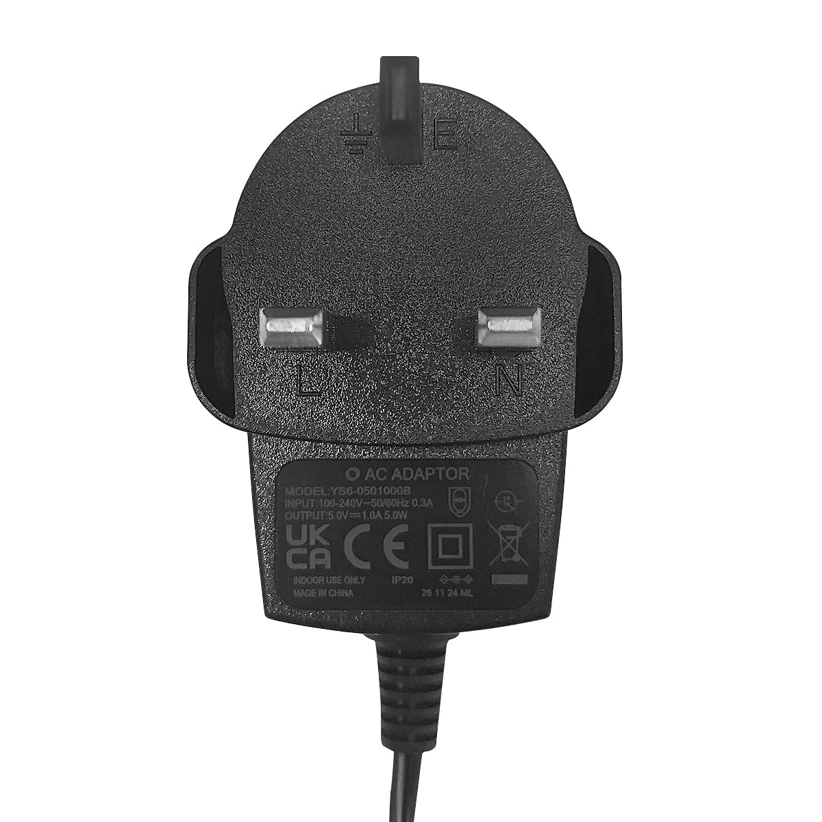 Replacement 5V 1A AC Adaptor Mains Charger for Rechargeable Flood Lights Torch Battery