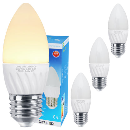 3.5w Frosted Cover LED Candle Warm White 3000K 2Pack or 4Pack or 10Pack