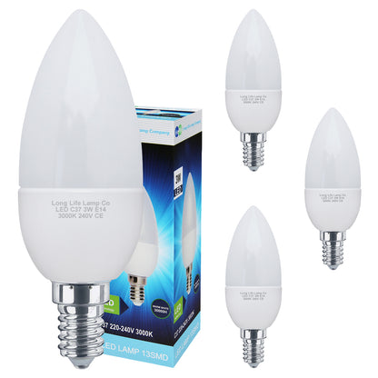 3w Frosted Cover LED Candle Warm White 3000K 2Pack Or 4Pack Or 8Pack Or 10Pack