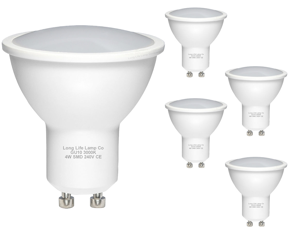  5 PACK 4w SMD LED GU10 Light Bulb High Brightness warm white
