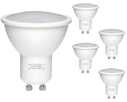  5 PACK 4w SMD LED GU10 Light Bulb High Brightness warm white
