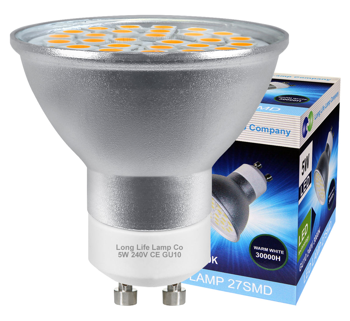5w 27 SMD LED GU10 Light Bulb Warm White