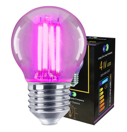 4w LED Golf Ball Purple Light Bulb E27 Clear Glass