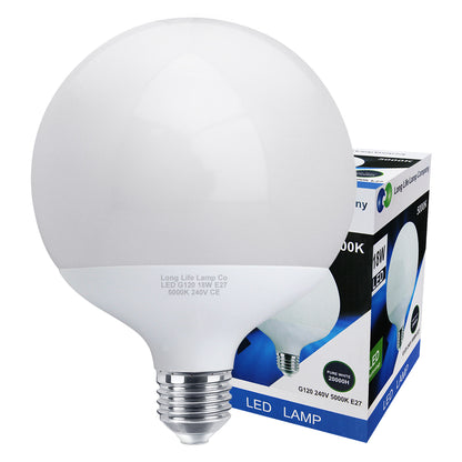 18W LED Globe Bulb E27 Cool White 1600lm Equivalent To 162W - Free delivery on all orders