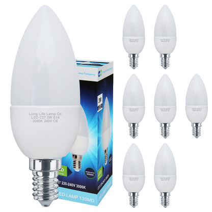 3w Frosted Cover LED Candle Warm White 3000K 2Pack Or 4Pack Or 8Pack Or 10Pack