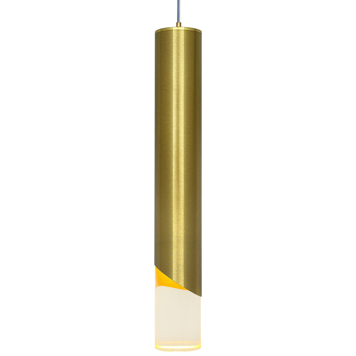 3W Modern Brushed Brass LED Ceiling Tube Pendant Light Warm White 3000K K451