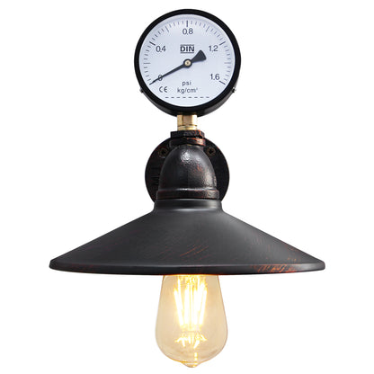 Industrial Water Pipe Wall Light with Pressure Gauge