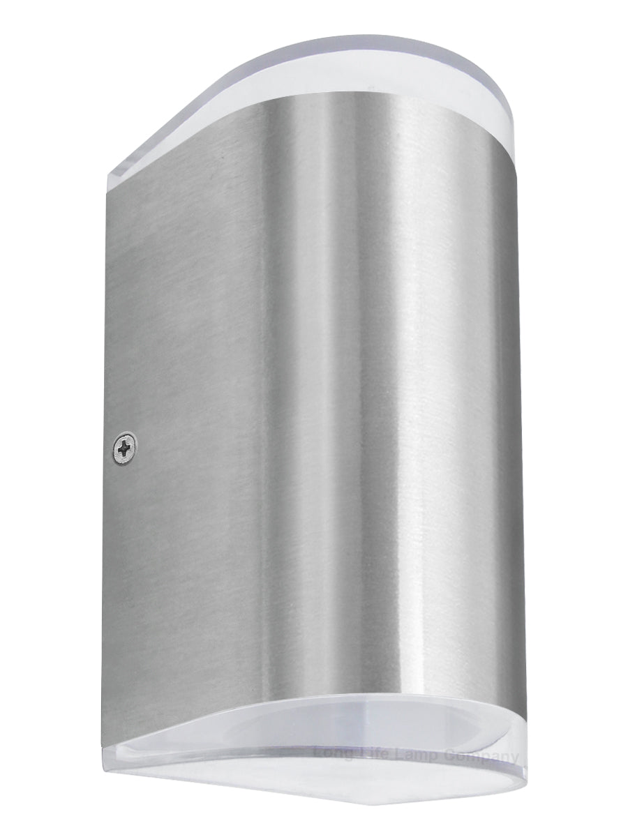 6W LED Outdoor Double Wall Light Warm White Stainless Steel IP54 - Free delivery on all orders