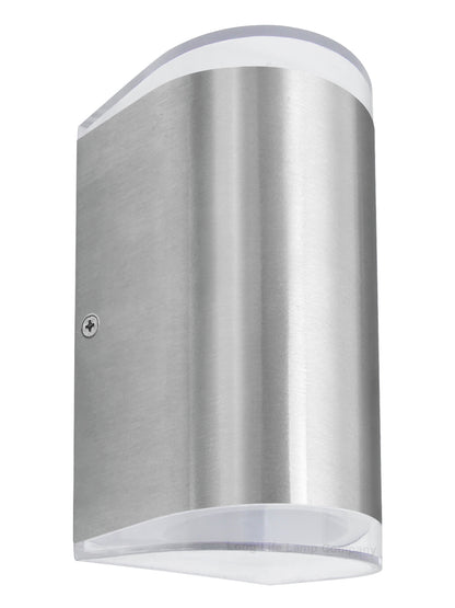 6W LED Outdoor Double Wall Light Warm White Stainless Steel IP54 - Free delivery on all orders