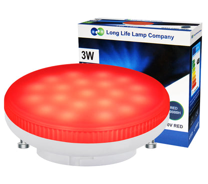 3W RED GX53 LED Light Bulb Replacement for CFL Round