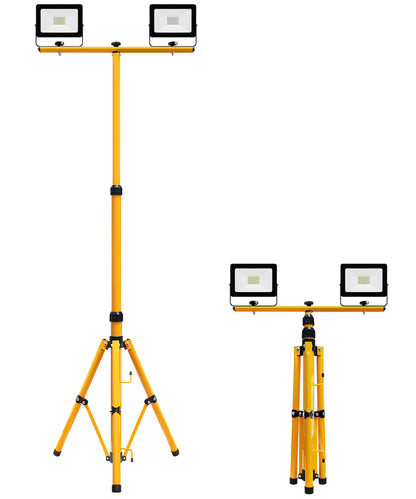 30W LED Twin Floodlight Tripod Stand IP65 Job Site Light - Free delivery on all orders