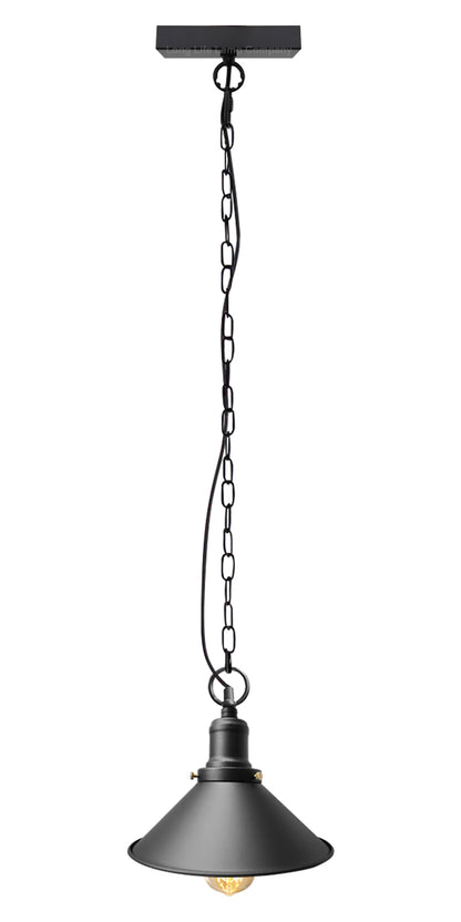 Vintage Retro Industrial Metal Black Scone Shade Pendant Light M0238