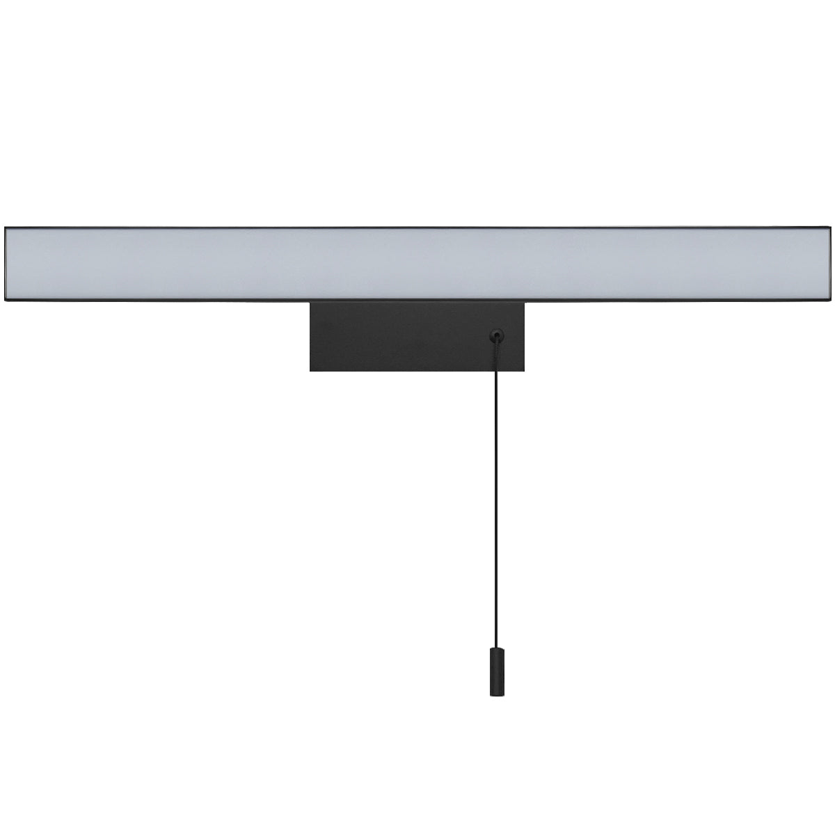 12W Black LED Bathroom Mirror Wall Light with Pull Cord Cool White 6500K IP44 ML25