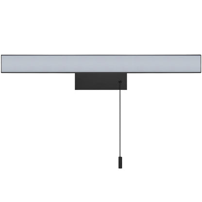 12W Black LED Bathroom Mirror Wall Light with Pull Cord Cool White 6500K IP44 ML25