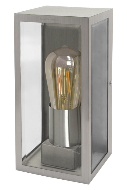 Outdoor Wall Light E27 60W Rectangular Glass Stainless Steel IP44 - Free delivery on all orders