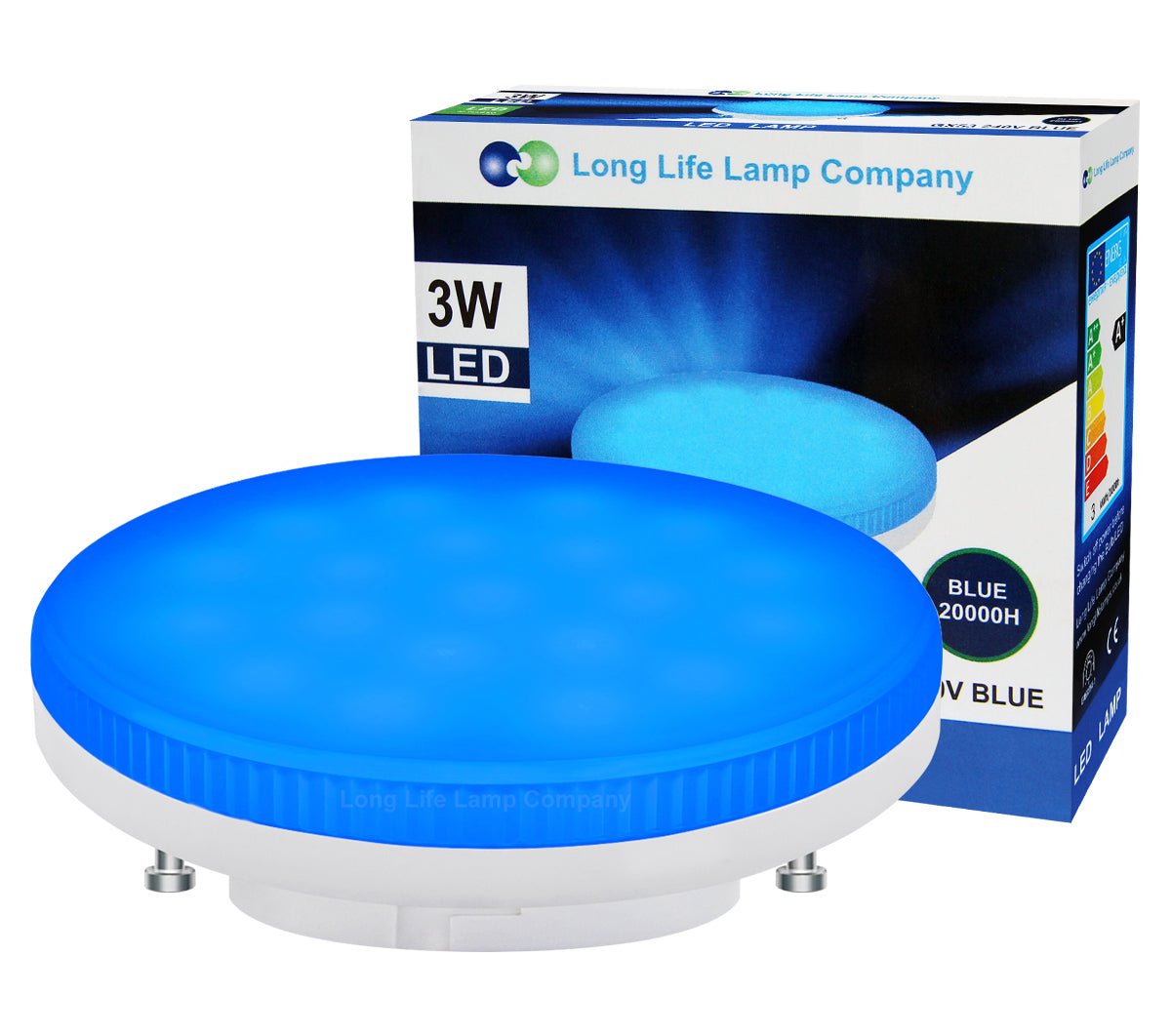 3w Blue GX53 LED Light Bulb Replacement For CFL Round - Energy Light Bulbs - Free delivery on all orders