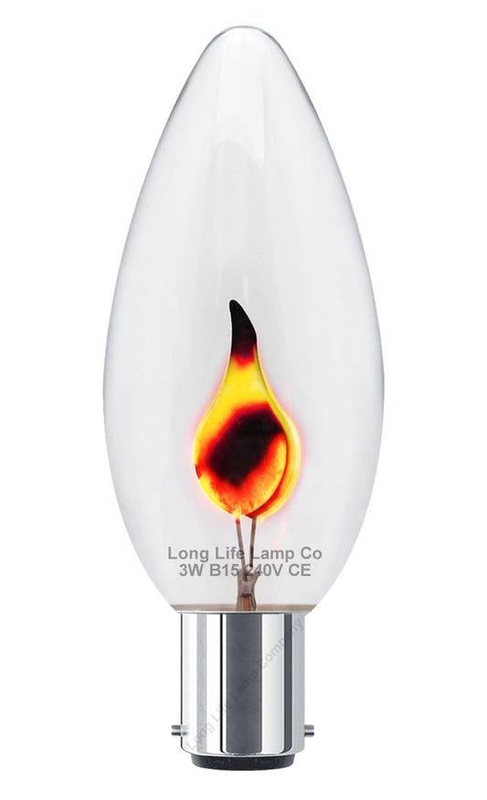 3w Flicker Flame Candle Light Bulb B15 Small Bayonet - Energy Light Bulbs - Free delivery on all orders