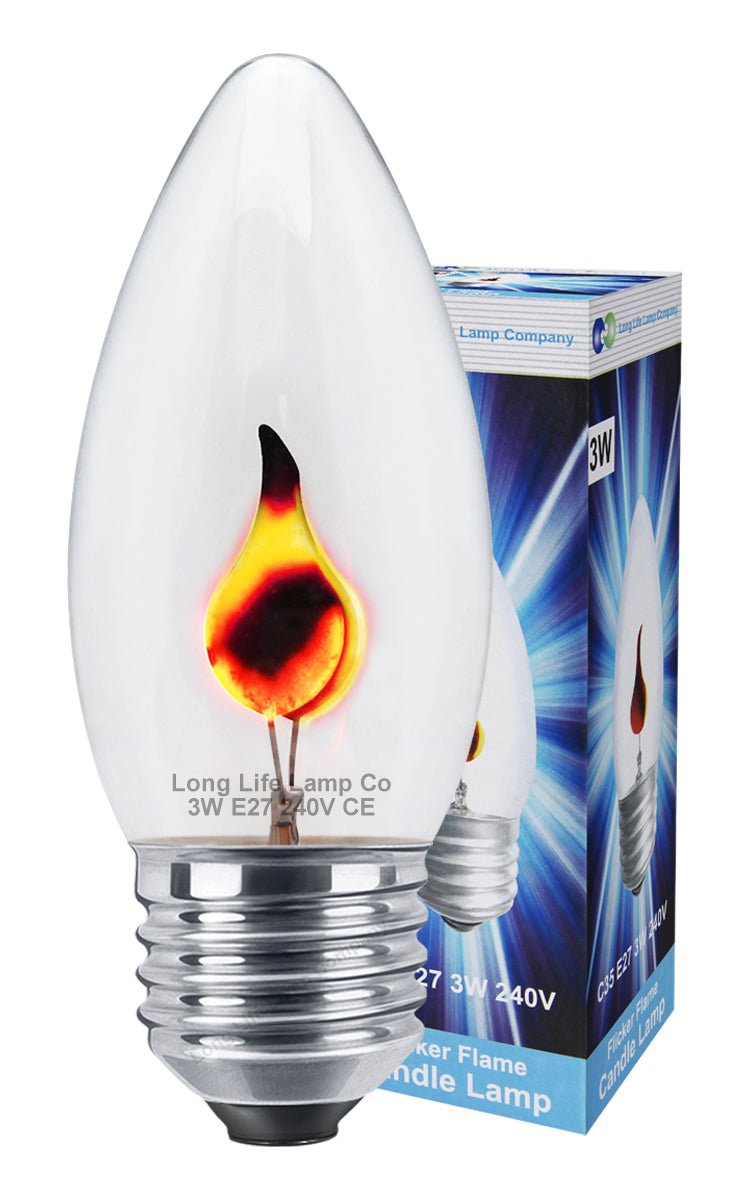 3w Flicker Flame Candle Light Bulb E27 Edison Screw - Energy Light Bulbs - Free delivery on all orders