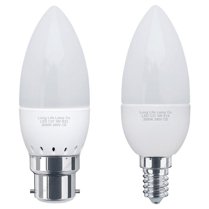 3w Frosted Cover LED Candle Warm White 3000K 2Pack Or 4Pack Or 8Pack Or 10Pack - Energy Light Bulbs - Free delivery on all orders