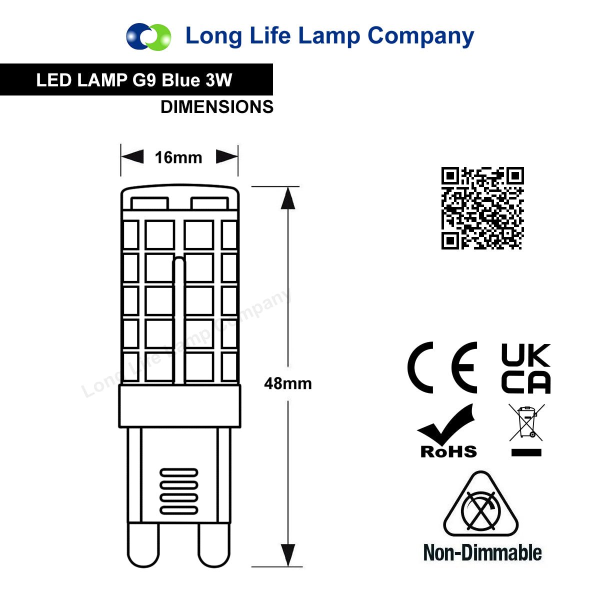 3w G9 LED Bulb Blue Replacement For Halogen Capsule - Energy Light Bulbs - Free delivery on all orders