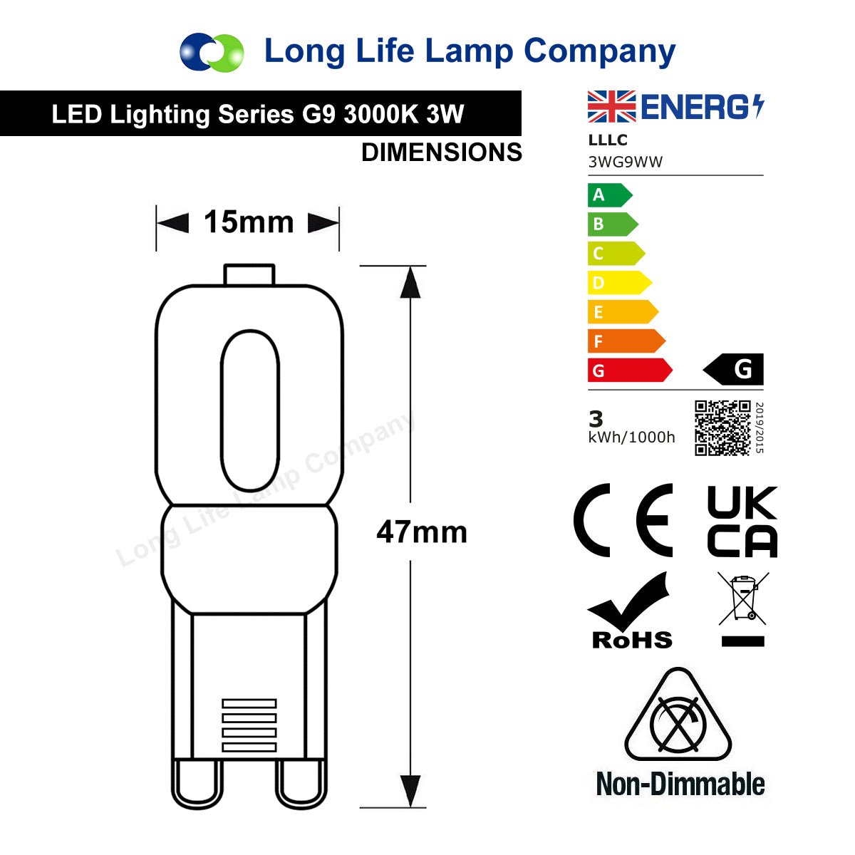3w G9 LED Bulb Equivalent 30w Replaces Halogen Capsule 240v Frosted Cover Warm White - Energy Light Bulbs - Free delivery on all orders