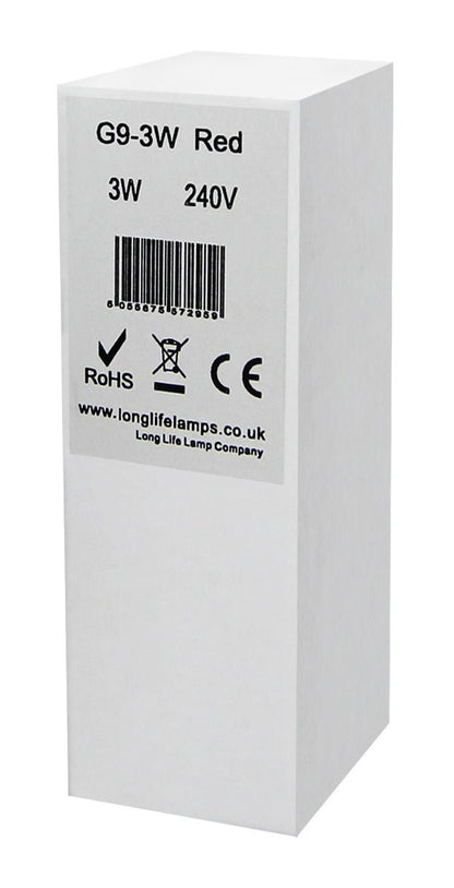 3w G9 LED Bulb Red Replacement For Halogen Capsule Lamp - Energy Light Bulbs - Free delivery on all orders