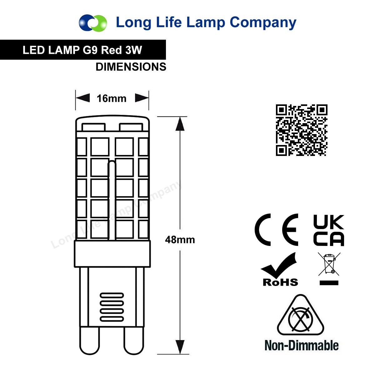 3w G9 LED Bulb Red Replacement For Halogen Capsule Lamp - Energy Light Bulbs - Free delivery on all orders